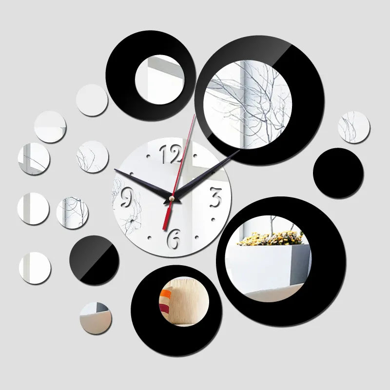 Wall Clock Watch Quartz Acryli Mirror Modern Wall Stickers 3D Arrival  Design Luxury Cllocks Living Room Decration