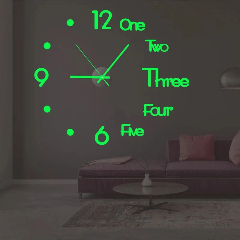 Wall Clock Watch Quartz Acryli Mirror Modern Wall Stickers 3D Arrival  Design Luxury Cllocks Living Room Decration